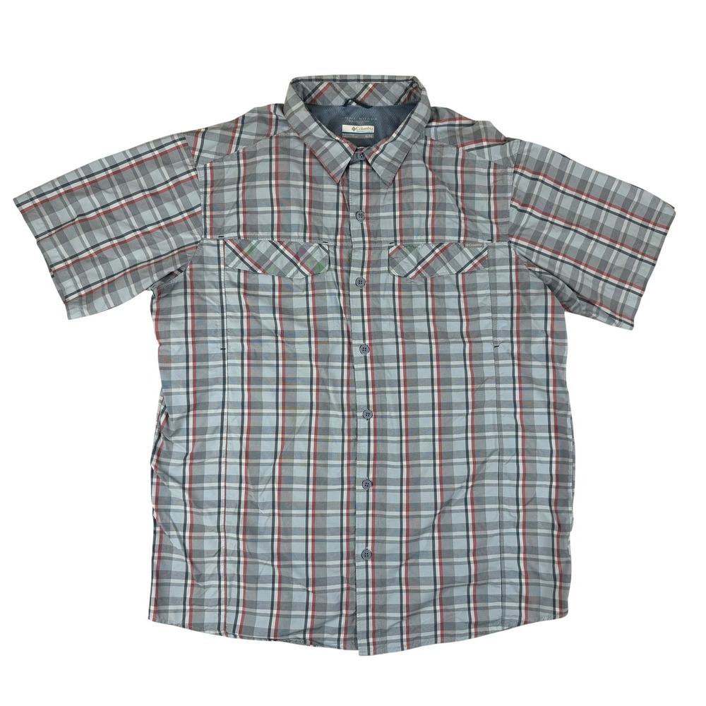 Columbia Omni-Shade XL Outdoor Hiking Shirt Nylon Plaid Vented
